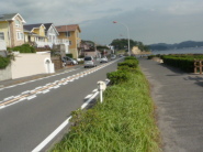 右に相模湾を眺めながら湘南道路134号に沿って歩く